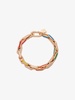 14K yellow gold small square link rainbow enamel bracelet