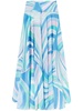 Blue Iride Print Maxi Skirt