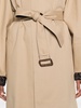 Neutral Intrecciato-Collar Maxi Trench Coat