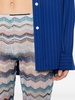 Blue Zigzag Crochet Flared Trousers