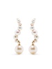 14K Yellow Gold Curve Pearl Drop Earrings