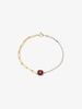 18K white and yellow gold solitaire garnet bracelet