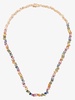 18K Rose Gold Bold Rainbow Sapphire tennis Necklace