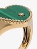 18K yellow gold heart malachite and diamond signet ring