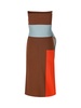 Fendi Strapless Color-Block Bustier Dress