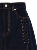 Alexander McQueen Lace-Detailed Denim Mini Skirt