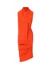 Fendi Asymmetric Draped Fitted Sleeveless Dress