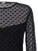 Karl Lagerfeld Long Sleeved Mesh Crewneck Top