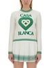 Casablanca Logo-Intarsia Stripe Trim Jumper