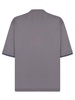 Grey Blue Cotton T-shirt With Pocket