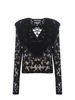 Philosophy Di Lorenzo Serafini Floral-Motif V-Neck Semi-Sheer Blouse