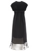 Sacai Panelled Ruffle Detailed Midi Dress