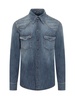 Dolce & Gabbana Logo Plaque Denim Shirt