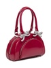 Crystal bow detail curved mini tote bag