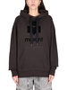 Black Hoodie with Tonal Logo Print in Cotton Blend Woman