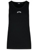 GCDS Logo Embroidered Ribbed Tank Top