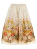 Zimmermann Tranquillity Floral-Printed A-Line Midi Skirt