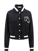 Karl Lagerfeld Monogram Flocked Button-Up Sweatshirt