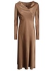 Alberta Ferretti Boat Neck Satin Long Dress