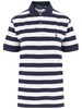 Slim Fit Horizontal Striped Polo - 001 Newport Navy White / S