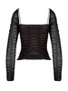 Self-Portrait Power Mesh Long-Sleeved Top