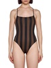 Fendi Pequin Striped One Piece Swimsuit