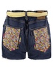 Mc2 Saint Barth Arizona Attached-Scarf Raw-Cut Hem Denim Shorts