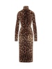 Dolce & Gabbana Leopard-Printed High-Neck Mid-Length Dress