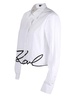 Karl Lagerfeld Logo Embroidered Cropped Shirt