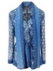 Alberta Ferretti Allover Abstract Printed Belted-Waist Jacket