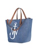 JW Anderson Belt Logo Embossed Denim Tote Bag