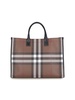 Burberry Checked Logo Detailed Tote Bag