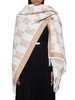 Max Mara Studio All-Over Logo Patterned Fringed Edge Cape