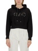 Michael Michael Kors Empire Logo Drawstring Cropped Hoodie