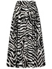 Max Mara Studio Zebra Printed Midi Skirt