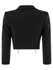 Stretch Crepe Cropped Jacket With Zip Elisabetta Franchi