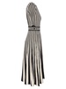 Elisabetta Franchi Stripe Detailed Open Back Midi Dress