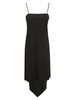 Helmut Lang Square Neck Asymmetric Hem Midi Dress