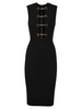 Elisabetta Franchi Viscose Midi Dress With Twin Buttons