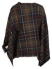 Barbour Montieth Check-Pattern Frayed Edge Poncho