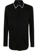 Balmain Embroidered Collared Long-Sleeve Shirt