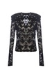 Philosophy Di Lorenzo Serafini Floral-Motif V-Neck Semi-Sheer Blouse