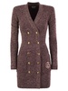 Elisabetta Franchi Logo Patch Double Breasted Coat Dress