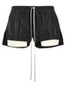 Rick Owens Fog Drawstring Leather Shorts