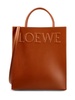 logo-embossed leather tote bag