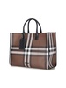 Burberry Checked Logo Detailed Tote Bag