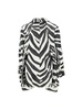 Like boys Zebra Printed Straight Hem Coat