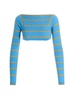 Emilio Pucci Striped Long-Sleeved Cropped Top