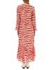 Ganni Tiger-Printed V-Neck Ruffled Maxi Dress