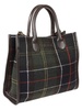 Barbour Logo-Patch Checked Tote Bag